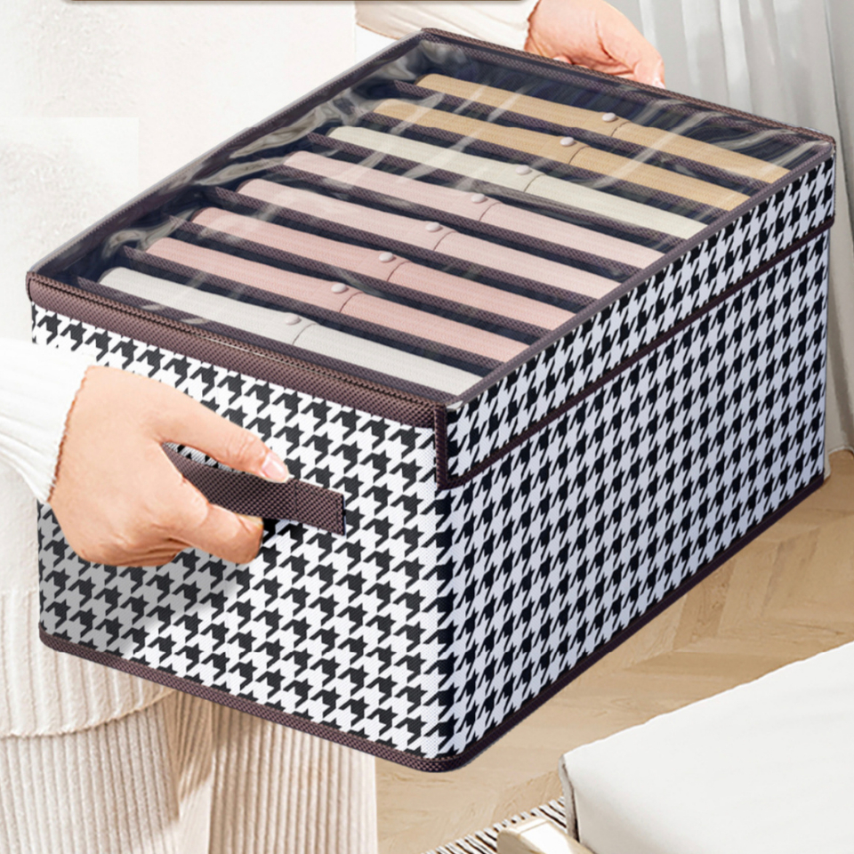 ❣️E2U0415❣️กล่องจัดเก็บเสื้อผ้า ชั้นใน แบบช่อง มีฝาใสปิด - รูปที่ 2