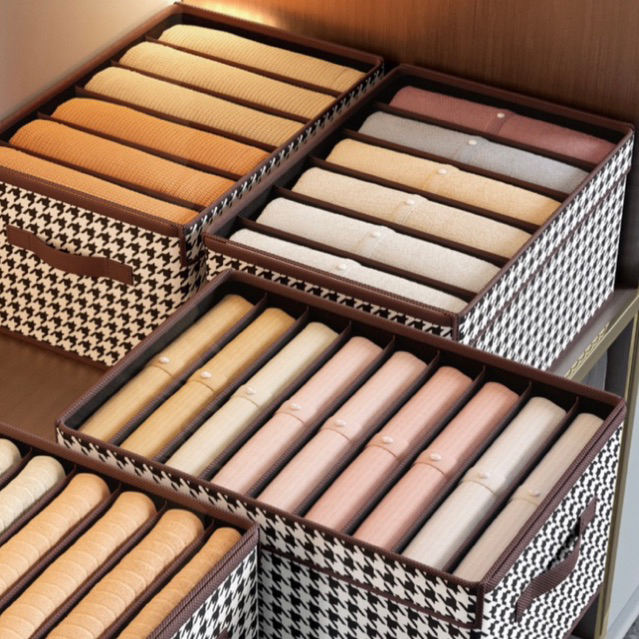 ❣️E2U0415❣️กล่องจัดเก็บเสื้อผ้า ชั้นใน แบบช่อง มีฝาใสปิด - รูปที่ 3