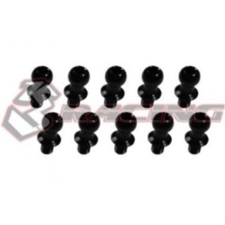 3Racing 7075 Aluminum 4.8mm Ball Stud L=4 (10 pcs) - Black 3RAC-BS480475/BL