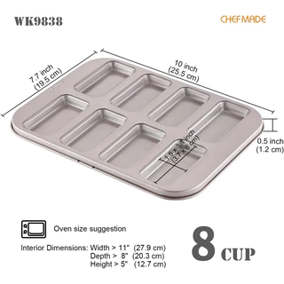 พิมพ์อบขนม ฟินองเซีย 8 ช่อง Chefmade financier cake mould