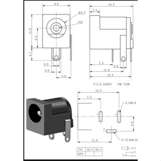 (10ชิ้น)Female DC Power Jack supply socket 5.5X2.1mm