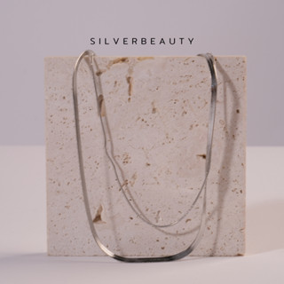 โค้ด SILV45 ลด45.- Silver beautyสร้อยคอโซ่เรียบสามเส้นN03414