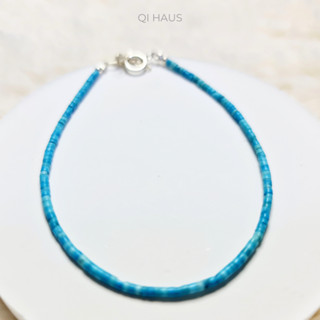 QIHAUS - กำไลข้อมือหิน ฺเทอควอยซ์ ทรงเหลี่ยม หินแห่งภูมิปัญญา Turquoise Bracelets/ สร้อยข้อมือหิน/ กำไลหิน/ กำไลมินิมอล