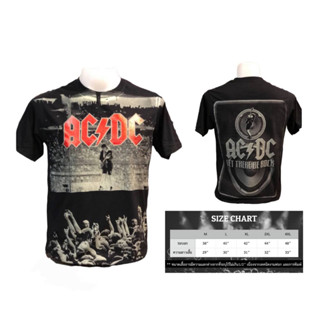 เสื้อยืด  เสื้อวงACDC เสื้อวินเทจ ลายสกรีนหน้าหลัง