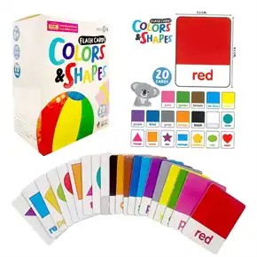 หนังสือFlash Card Colors &amp; Shapes 20 ใบ(บรรจุกล