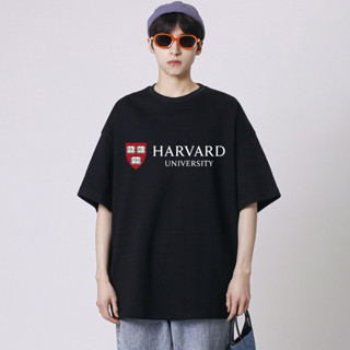 เสื้อมหาวิทยาลัยฮาร์วาร์ด ผู้หญิง เสื้อยืดคอกลม แขนสั้นHarvard เสื้อยืด oversize ชาย ผ้าคอตตอน เสื้อยืดโลโก้มหาวิทยาลัย