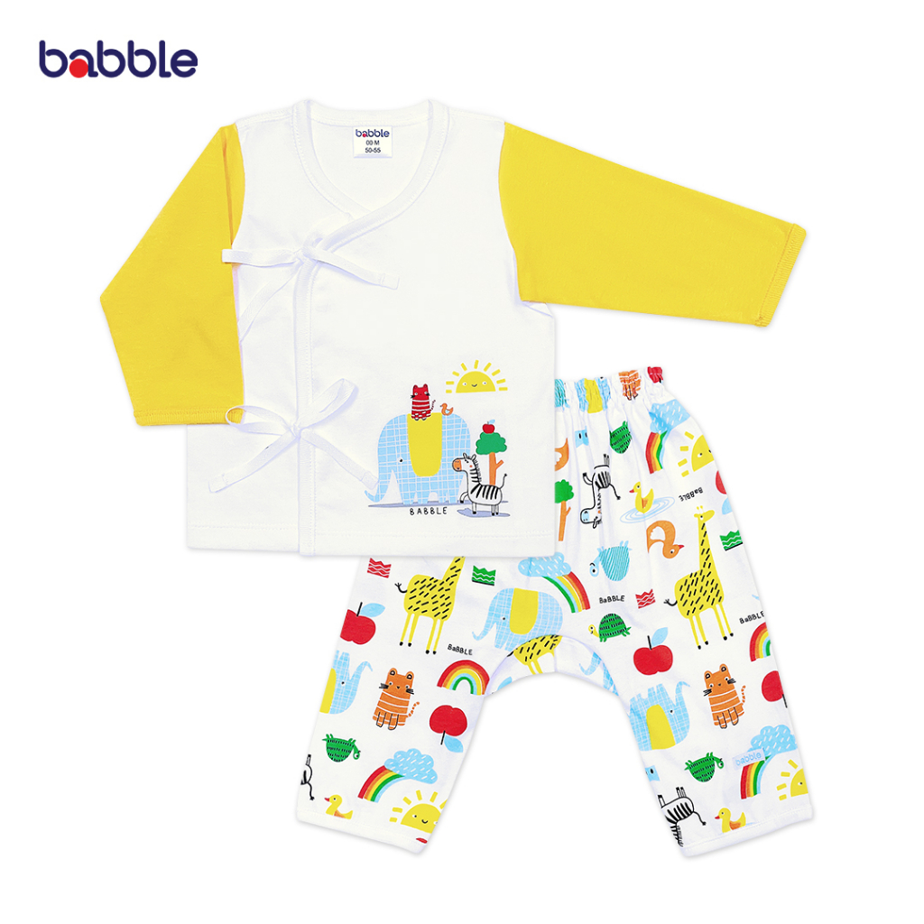 Sets 259 บาท BABBLE ชุดเด็กอ่อนแรกเกิด ชุดเสื้อป้าย แบบแขนยาวขายาว แรกเกิด ถึง 3 เดือน คอลเลคชั่น Sunshine ชุดนอน (BTB) Baby & Kids Fashion