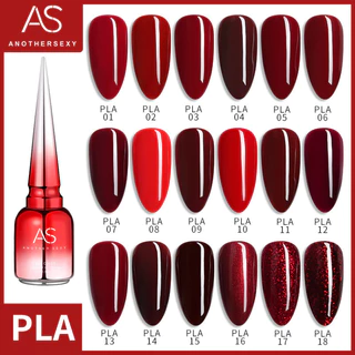 สีแดงเฉด 18 สี แดงเลือดนก PLA สีเจล สีทาเล็บ แบรนด์ AS