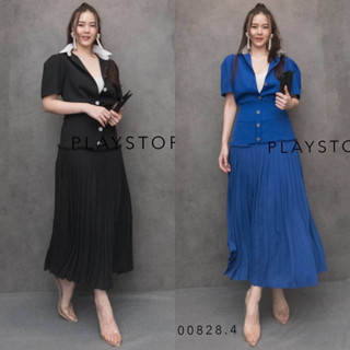 🔖MirrorSister ชุดเซ็ท เสื้อ + กระโปรง ชุด Set เก๋ ๆ แขนสั้น น่ารัก สวย มาก Premium มีซับใน ปล่อยชาย อัดพลีท ดี เดรส สวยๆ