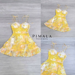 เดรสสายเดี่ยวผูกโบว์ ป้าย Pimala Brand