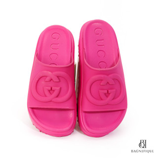 GUCCI SANDALS 37 PINK RUBBER