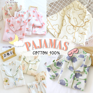 [พร้อมส่ง!] ชุดนอนสไตล์เกาหลี ลายน่ารัก ผ้า Cotton100% แขนขาสั้น-ยาว Free-size ใส่สบาย เบา นุ่ม หลับฝันดี 😴🌟