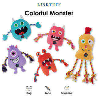 Colorful Monster 🦹‍ของเล่นเชือกสำหรับสุนัข ตุ๊กตาของเล่นสุนัข ของเล่นหมา ของเล่นแมว Linktuff