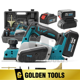 TOMA JAPAN กบไสไม้ กบไร้สาย 199V กบไฟฟ้า ขนาด 3 นิ้ว 80 มม. Cordless Planer กบไสไม้ไร้สาย  แบต 2 ก้อน รุ่น PL-6691