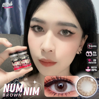 ร้านเลนส์สวยคอนแทคเลนส์ Wink Wow รุ่น Numnimสี Sky/ฺสีBrown น้ำตาลสายตาปกติแฟชั่น นำเข้าจากเกาหลี รุ่นขายดี มีอย.