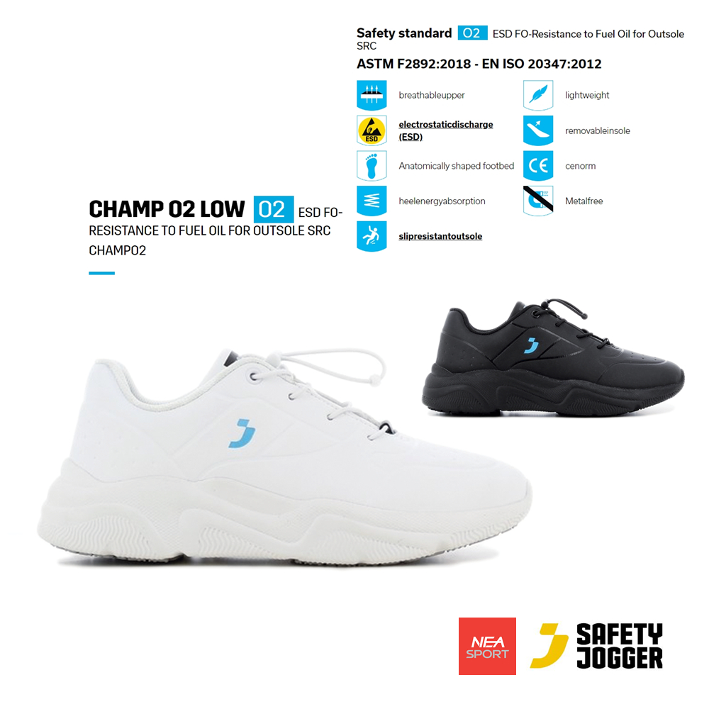 [ลด30% เก็บโค้ด 2509FASHDD] SAFETY JOGGER - CHAMP O2 รองเท้าพยาบาล รองเชฟ กันลื่น รองเท้าเอนกประสงค์