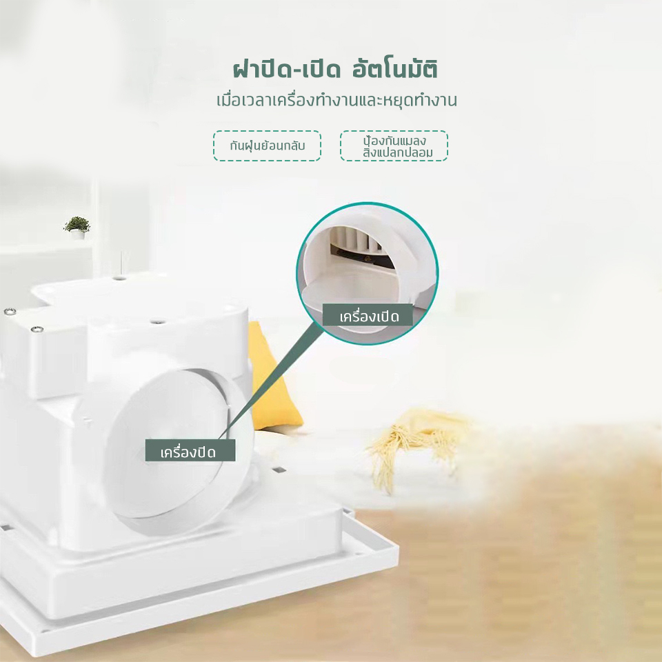 Exhaust fan พัดลมดูดอากาศ 220V พัดลมระบายอากาศ พัดลมดูดอากาศติดเพดาน เงียบปริมาณลมขนาดใหญ่ 8 
