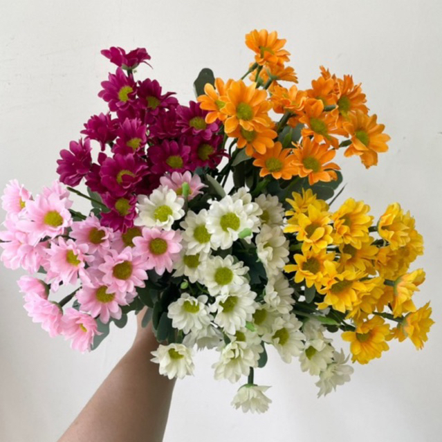 พร้อมส่ง Daisy ดอกเดซี่ช่อเล็ก ดอกเดซี่ปลอม ดอกไม้ประดิษฐ์ เดซี่ ดอกเดซี่ คอสมอส ดอกไม้ช่อเล็ก