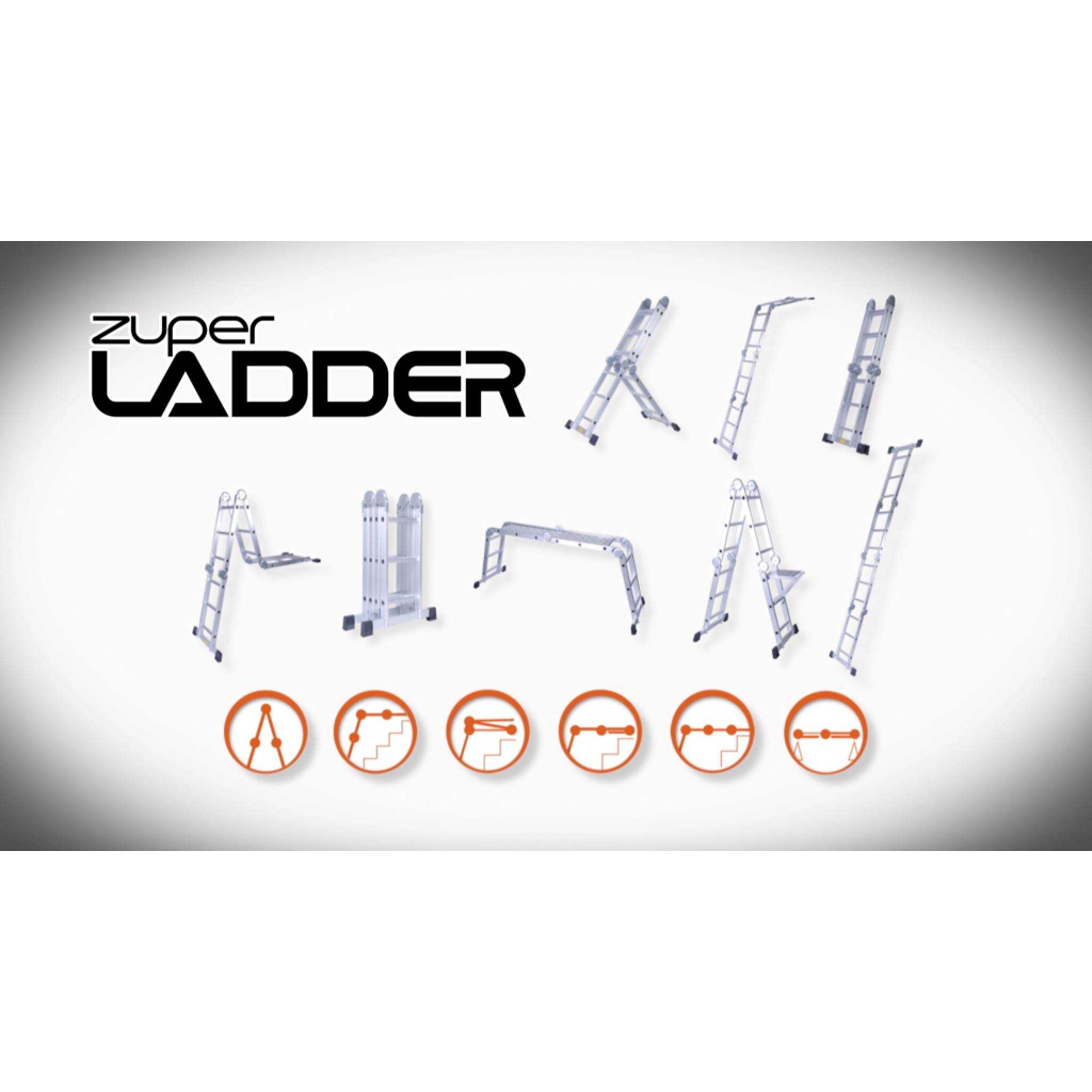 Zuper Ladder บันไดอเนกประสงค์ บันไดพับได้ บันไดปรับรูปแบบได้ 14 in 1 สี ...
