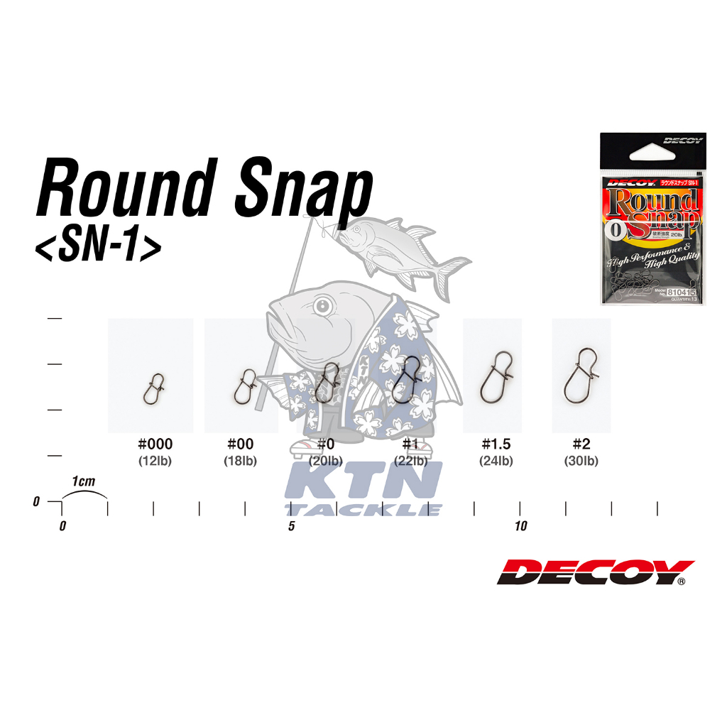 สุดยอดกิ๊ฟตกปลาตีเหยือปลอม จากDecoy ดีคอยล์ รุ่น SN-1 Round Snap นำเข้าโดย KTN