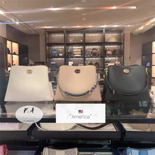 U.S OUTLET กระเป๋า coach แท้ WILLOW BUCKET BAG กระเป๋าสะพายไหล่ผู้หญิง messenger bag กระเป๋าถือ two size  C3766  C2745