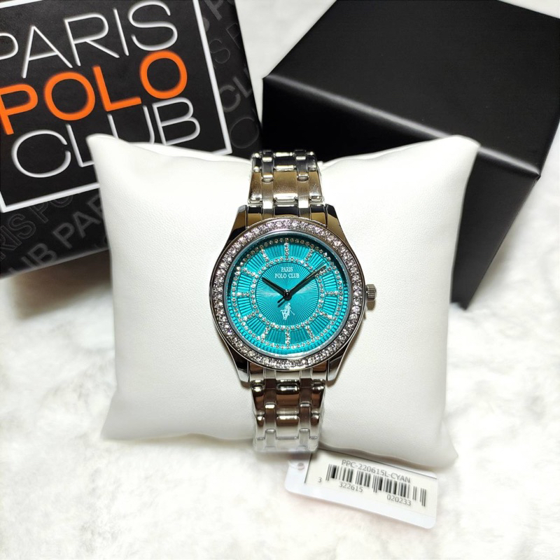 PARIS POLO CLUB รุ่นPPC-220615L-CYAN นาฬิกาข้อมือสำหรับผู้หญิง