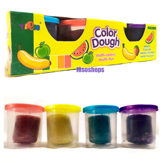 Color Dough แป้งโดว์ดินเบา ปั้นแป้งกระปุกยืดหยุ่น สุดคุ้ม แพ็คละ 4 ชิ้น สีสันสวย เล่นง่าย ปลอดภัยจากสารพิษ