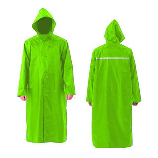 ตราช้าง998 เสื้อกันฝน แบบหนา มีแถบสะท้อนแสง เสื้อกันฝนผู้ใหญ่ เสื้อกันฝนมีฮู้ด พับเก็บได้ โค้ทยาวถึงหัวเข่า กันน้ำ 100%