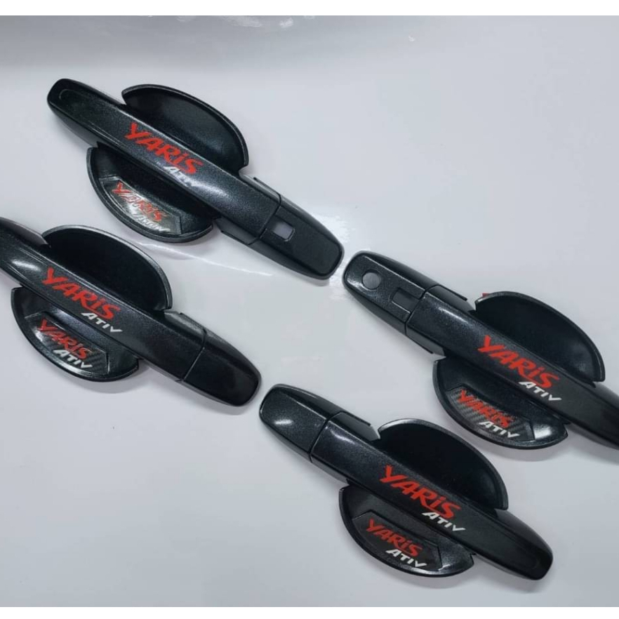 เบ้ากลม+ครอบมือจับ มือจับประตู TOYOYA YARIS ATIV 2023 2024 2025 แคปล่า ดำด้าน ดำเงา ตรงรุ่นโลโก้สะท้อนแสง ครอบมือจับ มือ - รูปที่ 2