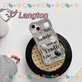 🌈Langton🌸พื้นผิวกระจก iphone 11 14 pro max ขอบเต็ม ป้องกันการหล่น คำภาษาอังกฤษ เจ๋ง ดอกไม้ case for iPhone 12 13