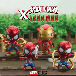 โมเดล สไปเดอร์เเมน x ไอรอนเเมน SPIDERMAN x IRONMAN ชุด 4 ตัว มีฐาน ขนาด 10-11 Cm ราคาถูก งานจีน