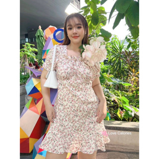 🎈Plussize เดรสคนอ้วน🎈 Freesize  อก 38-46” สะโพก 56” ความยาว 37”