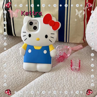 💜Kettra💜จัดส่งภายใน24ชม การ์ตูน Hello Kitty 11 14 pro max ขอบเต็ม ป้องกันการหล่น ซิลิก้าเจล น่ารัก case for iPhone 12 13