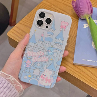 สอบถามก่อนกดสั่ง เคสปราสาท เคสกระต่าย เคสสีฟ้า ผิวเงา เคสแข็ง ขอบนิ่ม กากเพชร เคสโทรศัพท์ เจ้าหญิง ผิวมันเงา กระต่าย