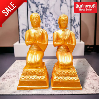 ALN888พระโมคคัลลา พระสารีบุตร สีทองอเมริกาPremium ขนาด3นิ้ว เนื้อเรซิ่นพรีเมี่ยม บูชายึดเหนี่ยวจิตใจ กราบสักการะ