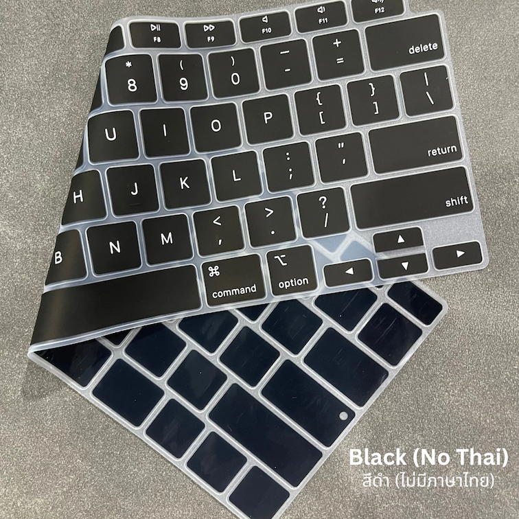 แผ่นซิลิโคนคีย์บอร์ด Macbook แบบใสและแบบสีดำ สำหรับแมคบุ๊ค Silicone Keyboard