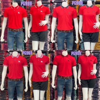 เสื้อโปโล Pegasus ตราม้าบิน โทนสีแดง ผู้ชาย,ผู้หญิง พร้อมส่ง