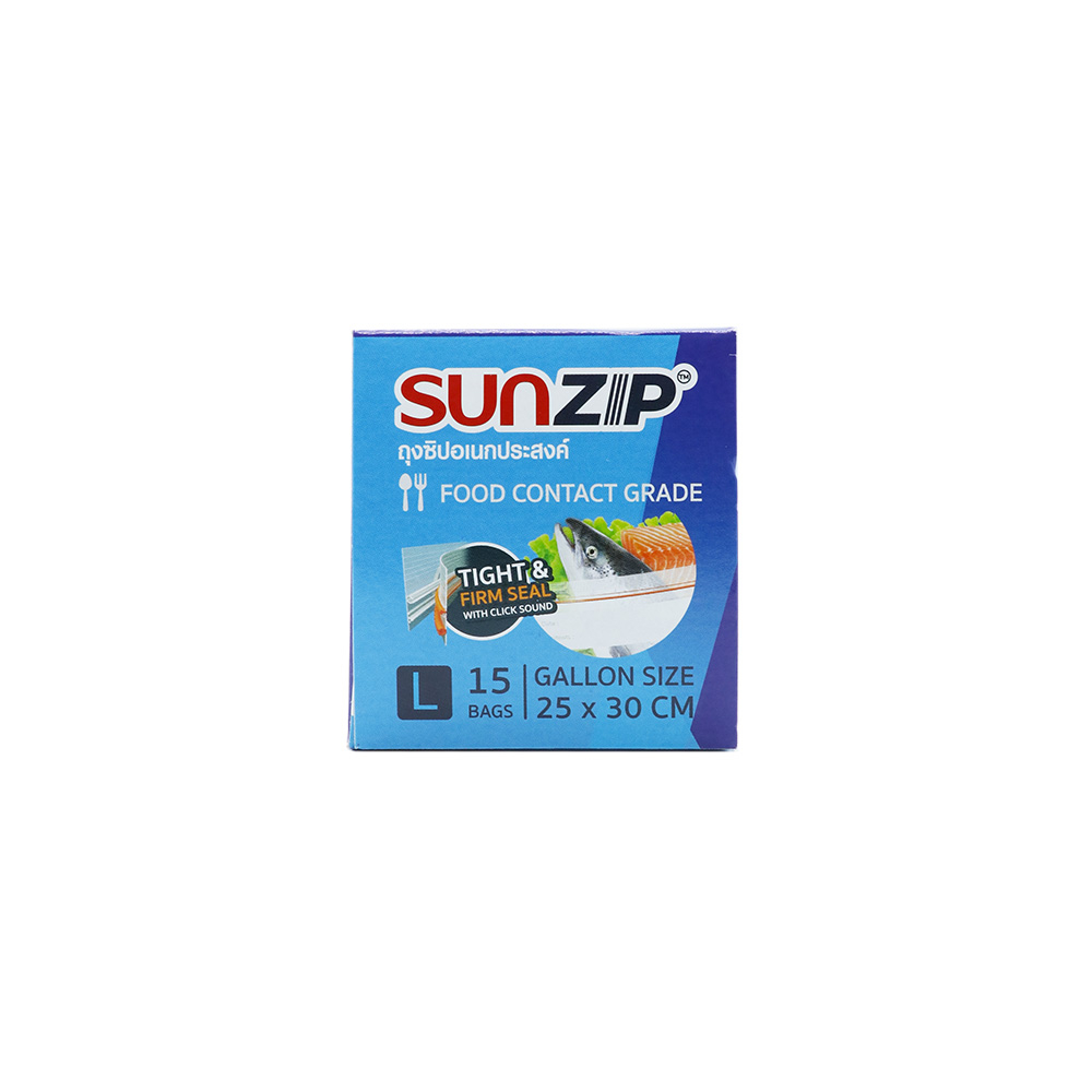 ถุงซิปอเนกประสงค์ รุ่น Gallon ขนาด 25 x 30 ซม. (แพ็คละ 15 ใบ) ซิปล็อค ...