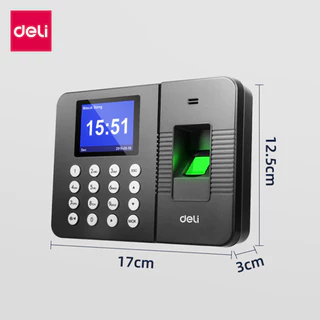 Deli เครื่องตอกบัตร เครื่องสแกนลายนิ้วมือ สแกนนิ้วมือลงเวลา ดึงข้อมูลผ่านUSB Attendance Machine