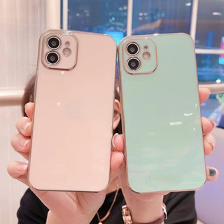 เคส TPU เคสสีพาสเทล ขอบเงา ใช่สำหรับiPhone 6 6s 6plus 6splus i7 i8 se2 se3  7plus 8plus กันกล้อง สำหรับiPhone 8 พลัส