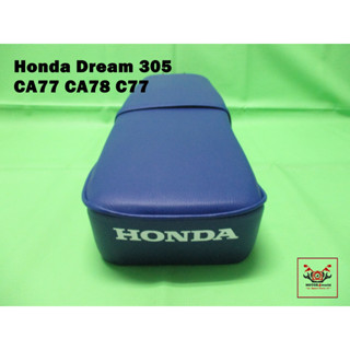 HONDA DREAM 305 CA77 CA78 C77 DOUBLE SEAT COMPLETE “BLACK” with LETTER  // เบาะหมูยักษ์ รูเปิด สีดำ พร้อม สกรีนอักษร