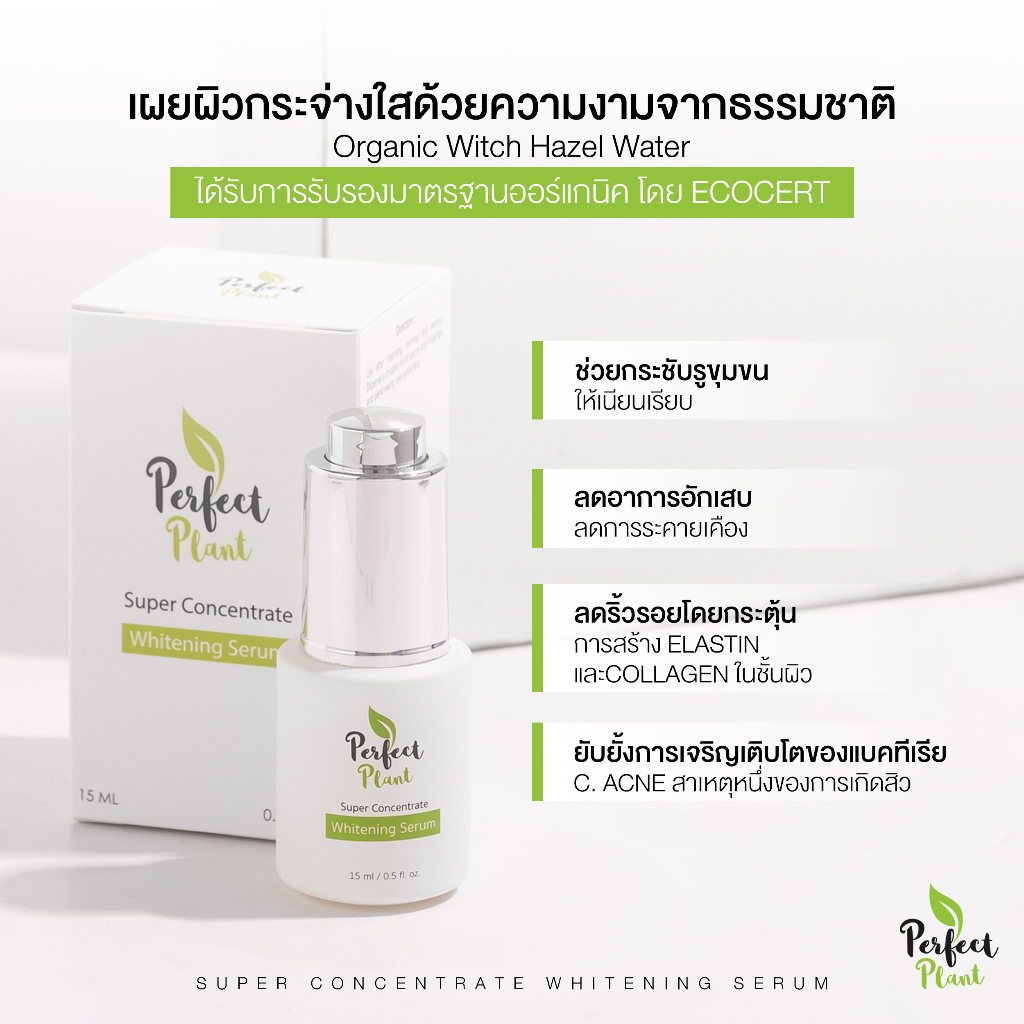 Perfect Plant เซรั่มไวเทนนิ่ง ลดรอยดำ กระชับรูขุมขน หน้าหมองคล้ำ หน้ากระจ่างใส ผิวแข็งแรง สูตรแพทย์