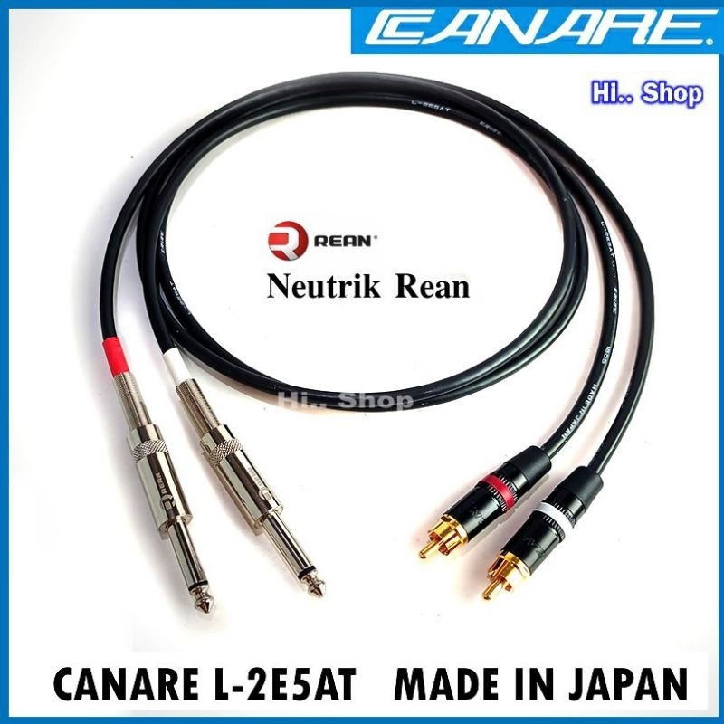 Canare L-2E5AT สาย โฟนโมโน TS 6.35mm TO RCA (แพ็คคู่ 2 เส้น ) [ Neutrik Rean/Lidge​YM250F​]