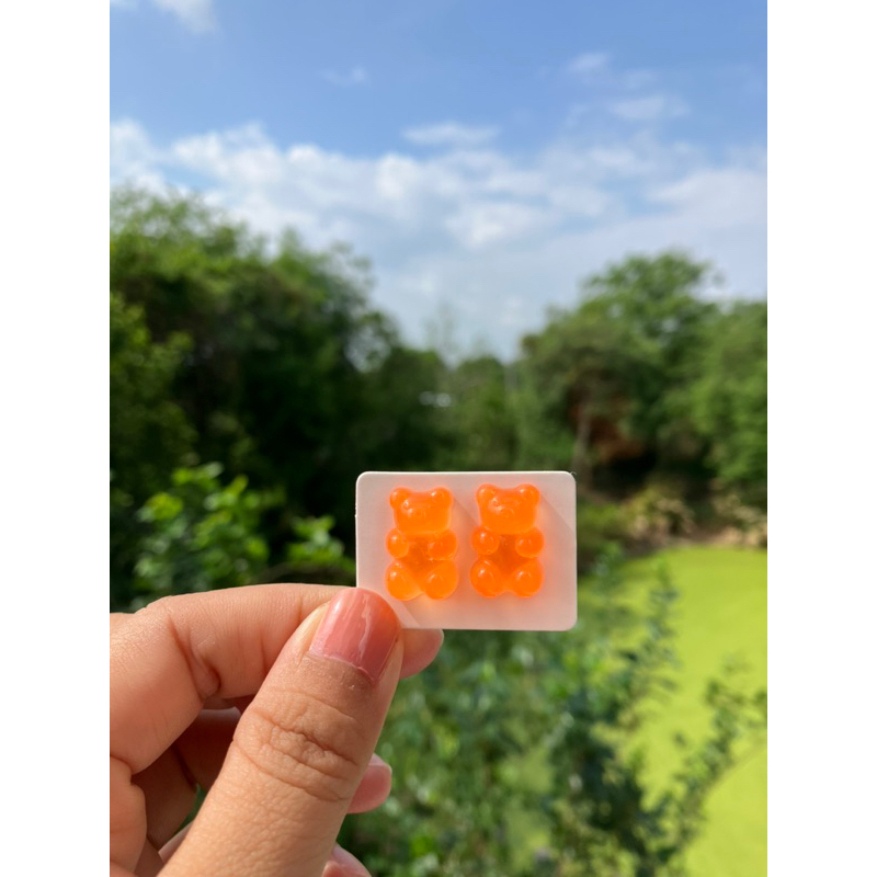 ต่างหูกัมมีแบร์สีส้มอ่อน