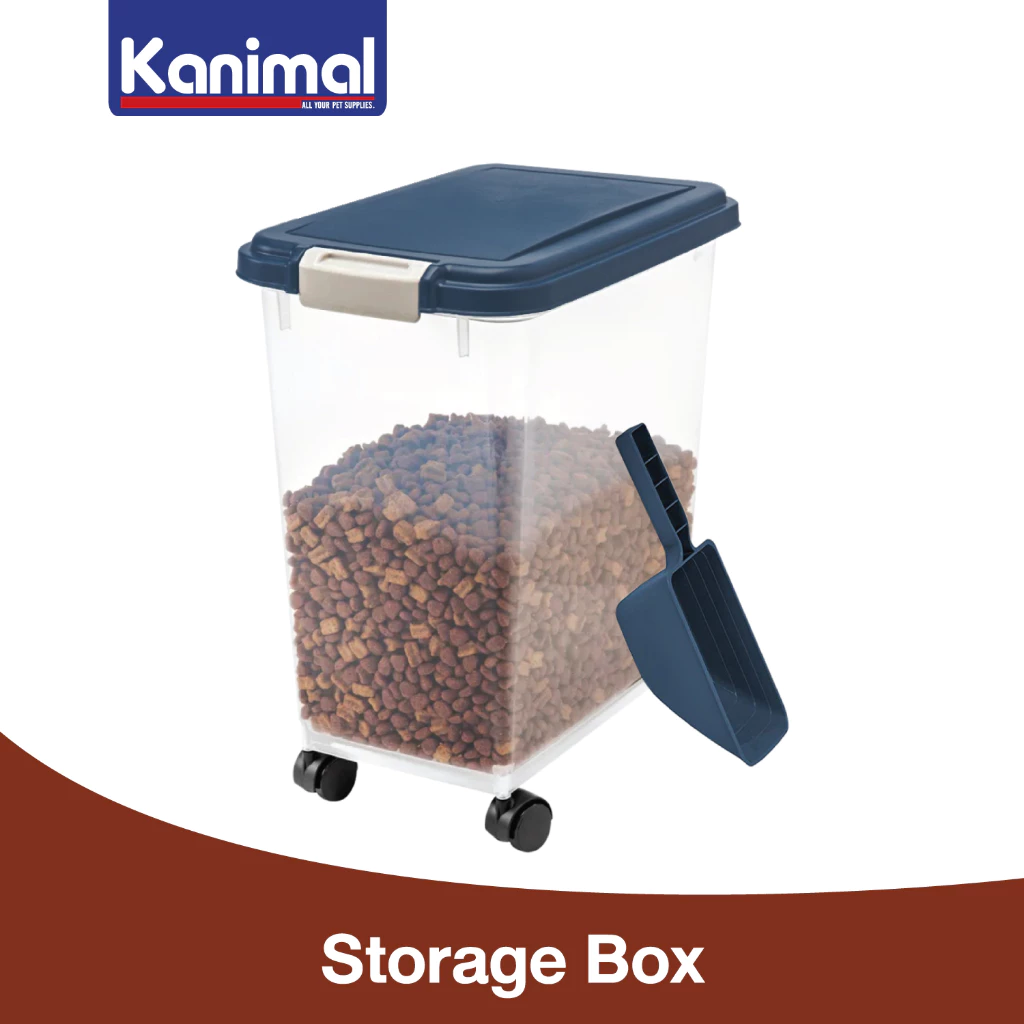 [90082] Kanimal Airtight Pet Food Container ถังเก็บอาหารเม็ด ถังอาหารมีล้อ 10 - 12 Kg. (ความจุ 30 ลิตร)