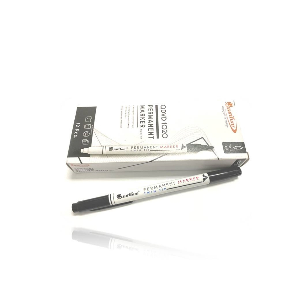 Quantum ควอนตั้ม ปากกาเขียน DVD ปากกาเขียนแผ่นซีดี 2 หัว มี 3 สี 1 กล่อง 12 แท่ง  ลบไม่ได้ ติดทนนาน หมึกน้ำเงิน แดง ดำ - รูปที่ 5