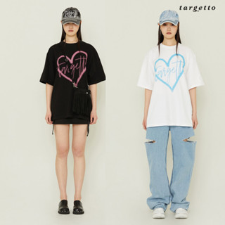 ALAND เสื้อยืด UNISEX TARGETTO HEART LOGO SPRAY TEE SHIRT S, M White, Black