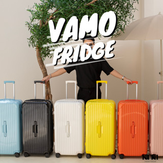 (ประกัน5ปี) กระเป๋าเดินทางทรง trunk PC100% รุ่น ✨ VAMO FRIDGE ✨ขนาด24/30/32 นิ้ว สีสวย จุของได้เยอะ  by KiKi Thailand