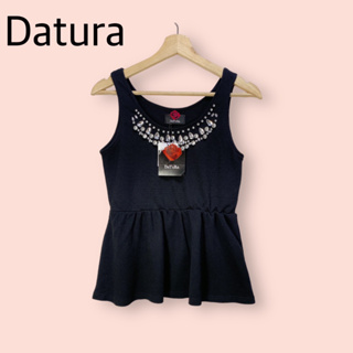 เสื้อ Datura ผ้าโพลีสเปนเดคอย่างดี ไซด์ -  F   อก 34-37 ยาว 25 นิ้ว เสื้อทรงสวยน่ารักมาก แต่งเพชรสวยมาก เอวยืด