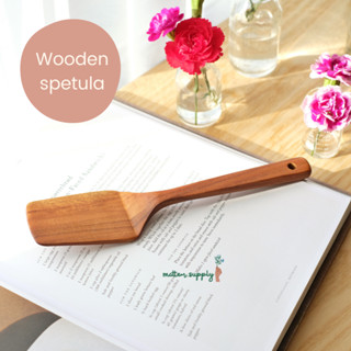 Wooden spatula ตะหลิว ไม้พาย ช้อนปาด ทำจากไม้เเท้ ตกเเต่ง พร็อพถ่ายรูป